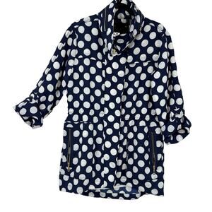 Fillmore Womens Hooded Anorak Jacket size Medium Blue Polkadot Nylon